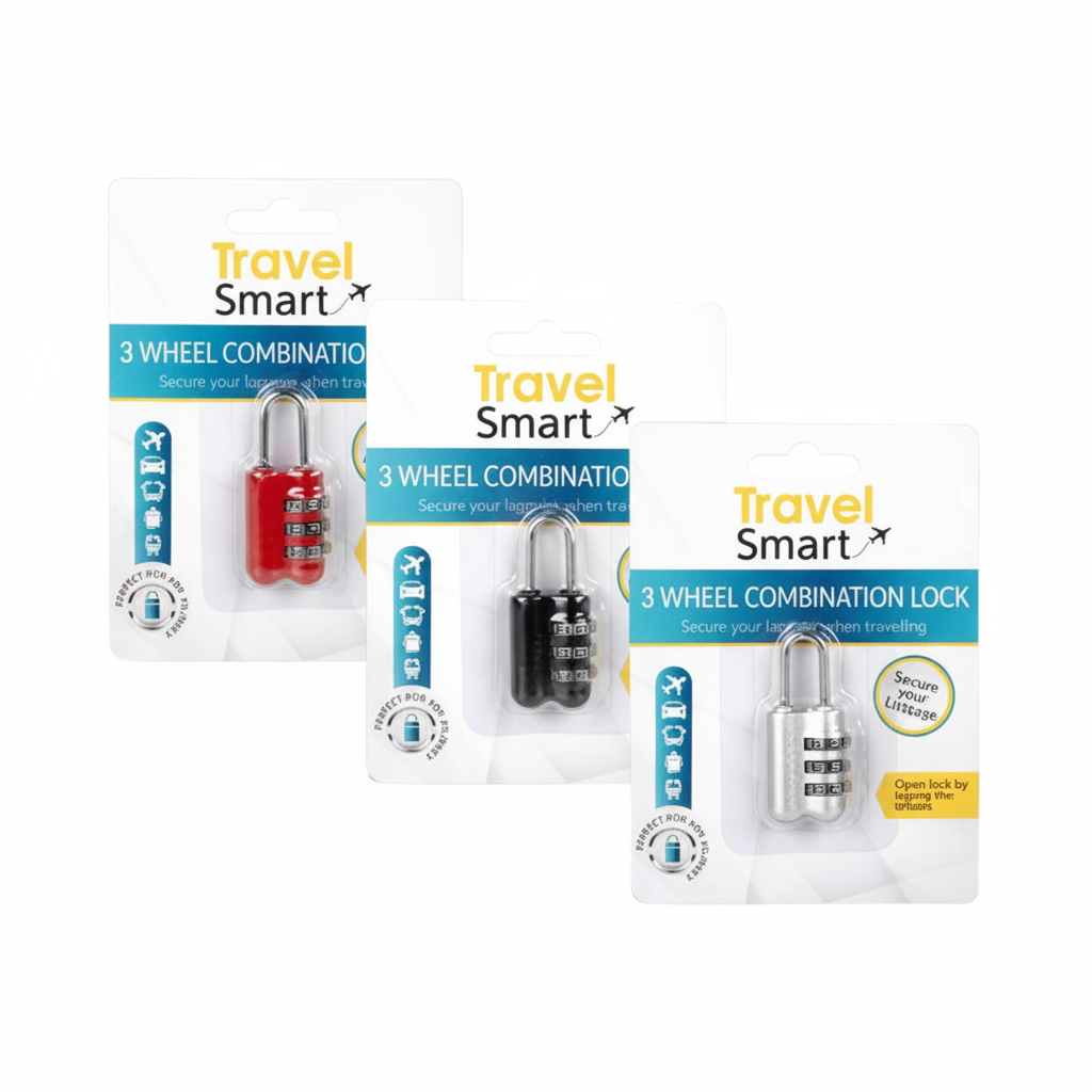 Resettable Combination Padlock with Oblong Shape - Assorted Colours