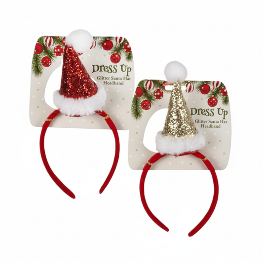 Christmas Dress Up Headband - Glitter - 26cm - Various Colors