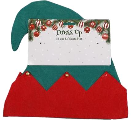 Christmas Dress Up Elf Hat - 34 cm