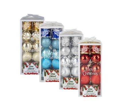 Ball Tree Ornament Set - 16 Pieces - Assorted Sizes
