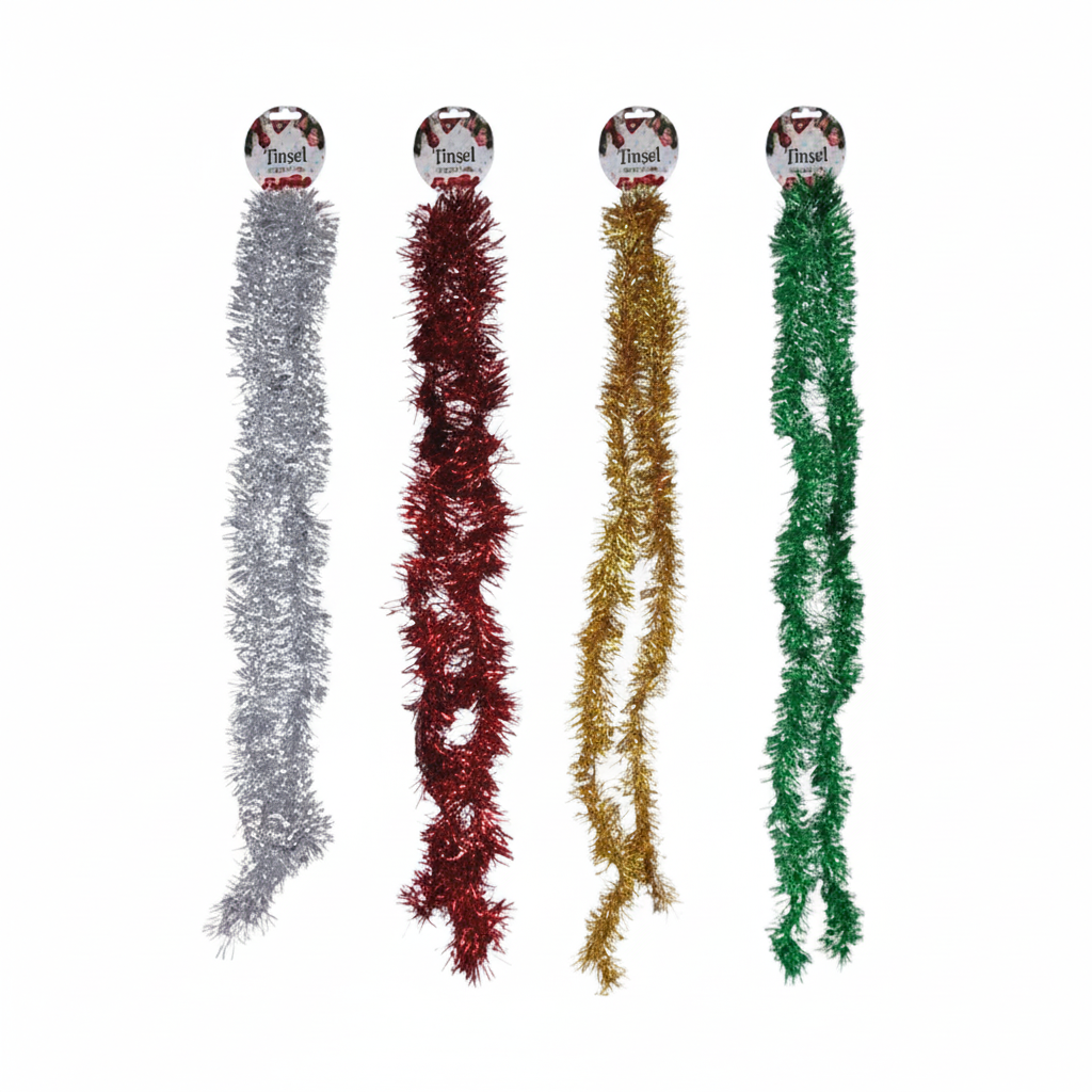 Christmas Tinsel with Assorted Designs (7 cm x 2 m)