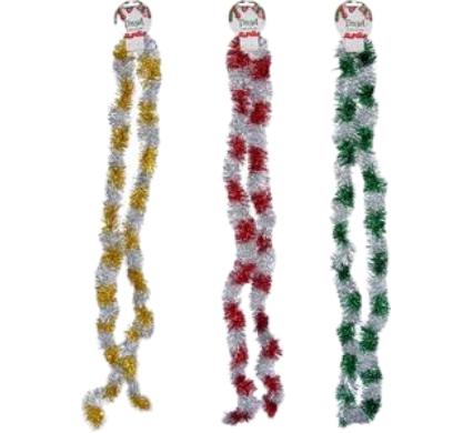 Christmas Garland Tinsel - Two Tone - 6 cm x 2 m