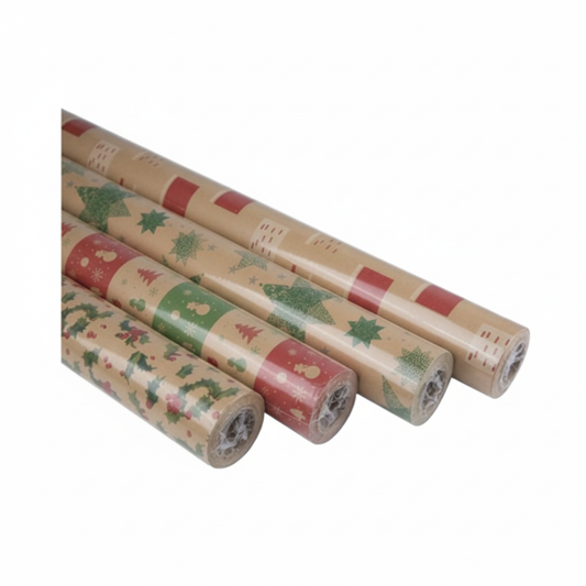 Christmas Stationery Gift Wrap Craft - 10 m x 700 mm - Assorted Designs