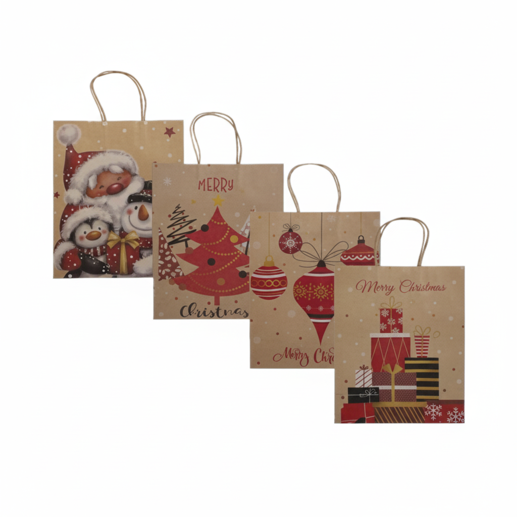 Christmas Stationery Gift Bag with Assorted Designs (26 x 32 cm)