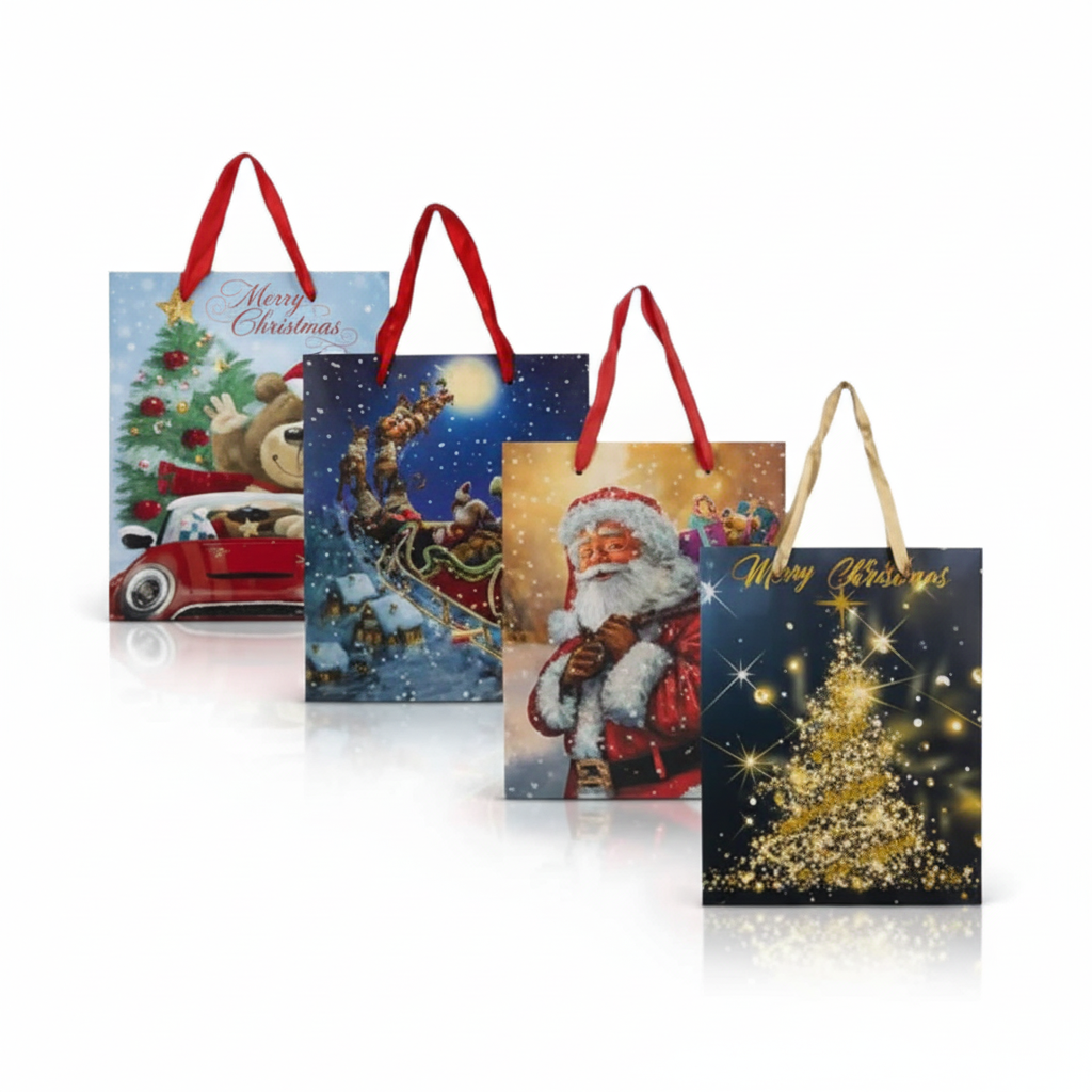 Medium Christmas Gift Bag, Assorted (18 cm x 23 cm)
