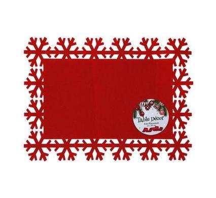 Christmas Table Decoration Placement Mat - Felt - 43 x 30 cm