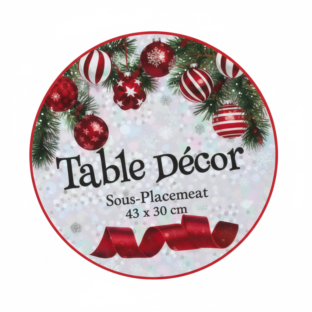 Felt Placement Mat with Christmas Table Decoration (43 x 30 cm)