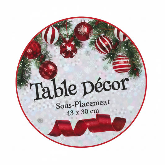 Christmas Table Decoration Placement Mat - Felt - 43 x 30 cm