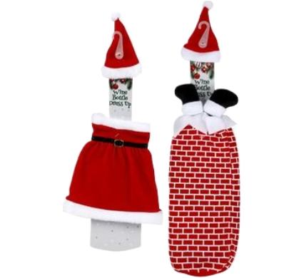 Christmas Table Decoration Santa Wine Bottle Cover - 42cm