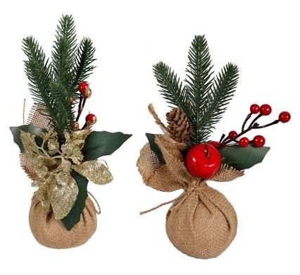 Christmas Tree Decoration Mini Tree and Pine - 29cm - Assorted