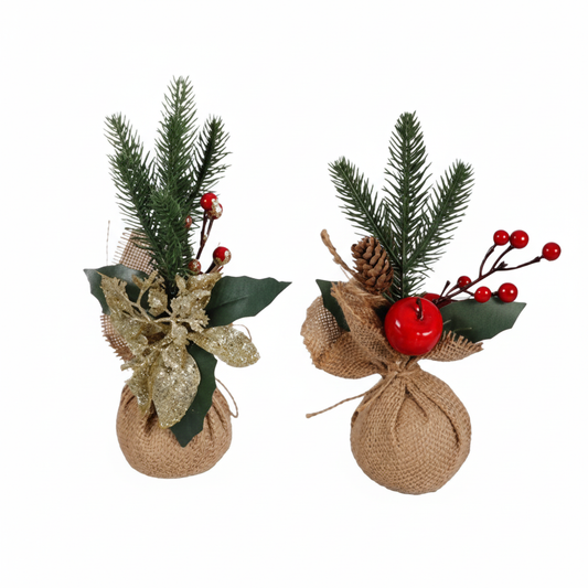Christmas Tree Decoration Mini Tree and Pine - 29cm - Assorted