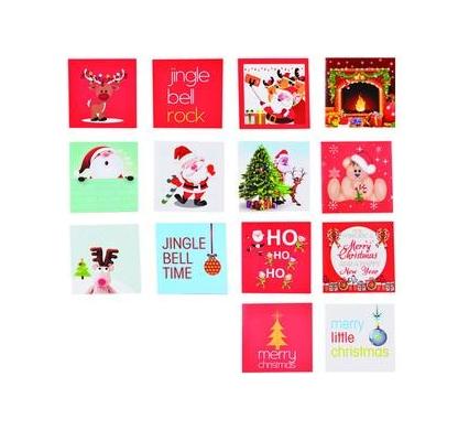 Christmas Stationery Card and Envelope - Bulk Pack of 48 - 7 cm