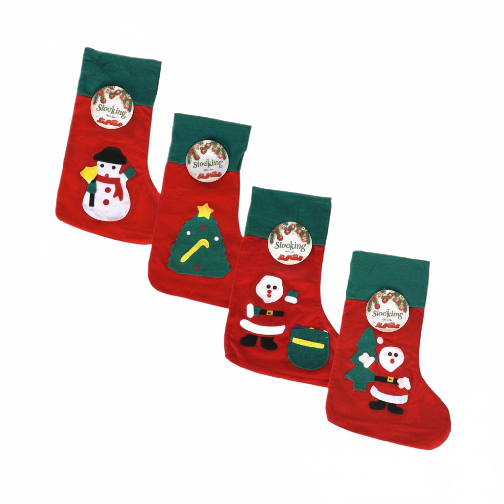 Christmas Stocking with Assorted Designs (40 cm)