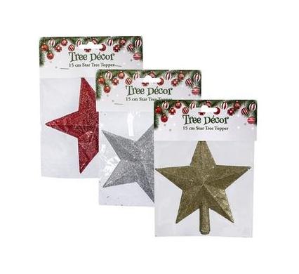 Christmas Tree Decoration Star Tree Topper - 15 cm