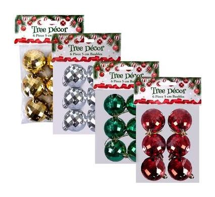 Christmas Tree Decoration Ball Mirror - 6 Pieces - 5 cm