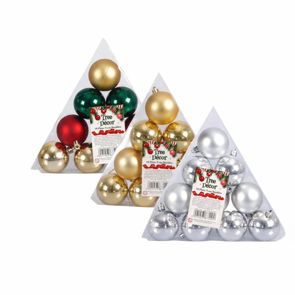 Christmas Tree Decoration Balls, Pack of 10 (5 cm) - Various Colours