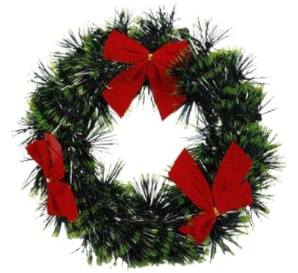 Christmas Wreath Tinsel - 24 cm