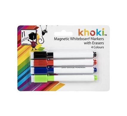 White Board Markers - 4 Pieces - Black, Green, Red, Blue