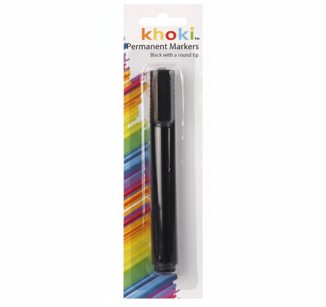 Black Permanent Marker with Round Tip