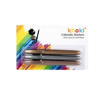 Metallic Marker Set - 3 Pieces - Gold, Silver, Bronze