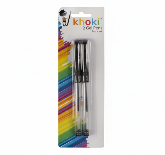 Black Gel Pen - 2 Pens Per Blister Pack