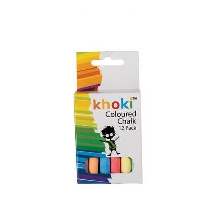 Coloured Chalk - Box of 12 - Assorted Colours