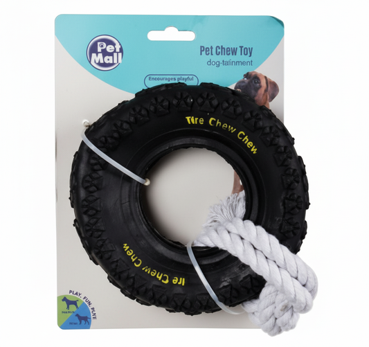 Dog Chew Toy - Large Tire on a Rope
