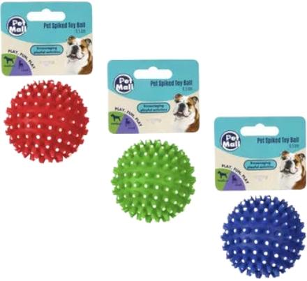 Pet Dog Toy Vinyl Ball - Spiked - 6.5 cm