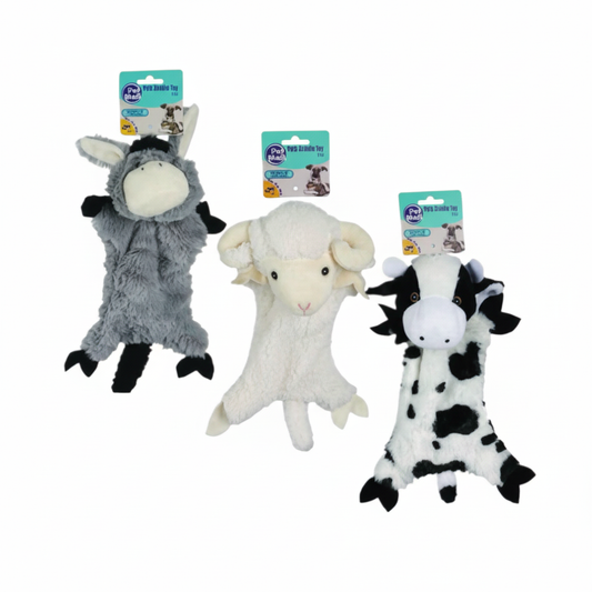 Pet Puppy Toy - Farm Animal Crinkle - Assorted