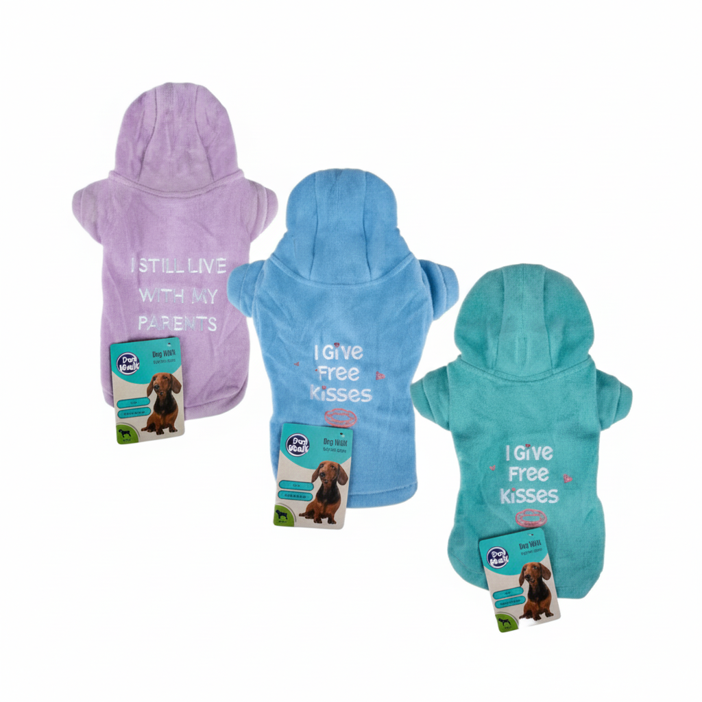 Pet Winter Shirt for Girls with Words Design (Medium) - Assorted Designs