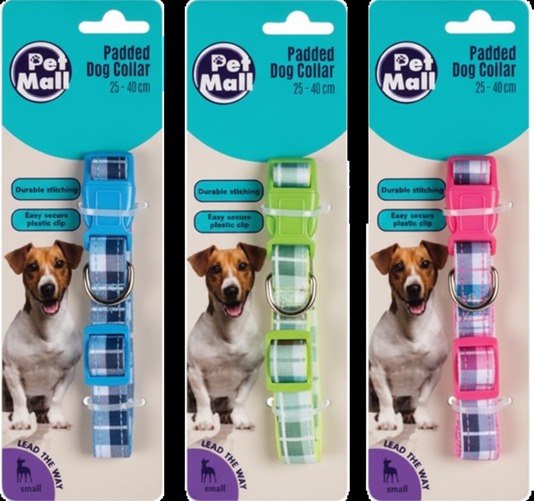 Pet Dog Collar Tartan - Adjustable 25cm to 40cm - Small