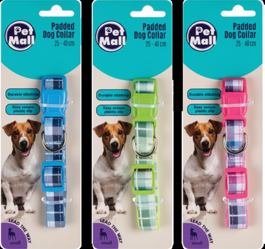 Pet Dog Collar Tartan - Adjustable 25cm to 40cm - Small