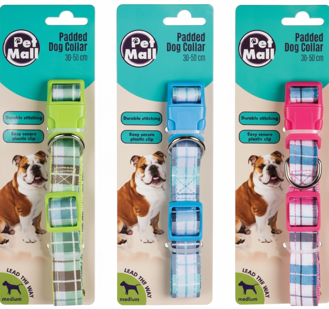 Tartan Dog Collar in Various Colours (30 to 50 cm)