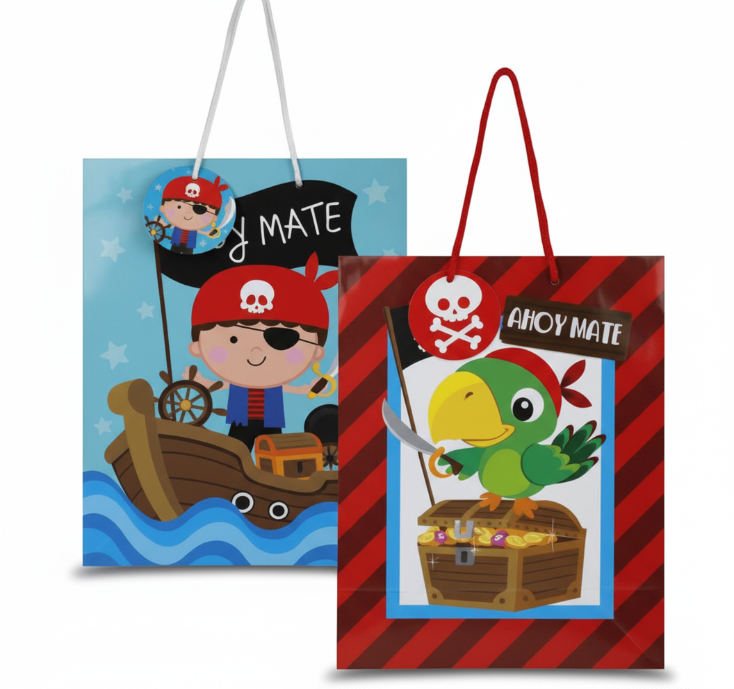 Designer Pirate Gift Bag - Large - 25 x 32 cm