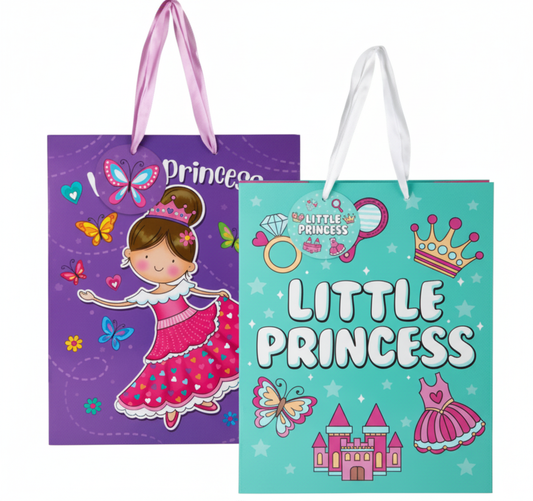 Designer Princess Gift Bag - Large - 25 x 32 cm - Assorted Designs