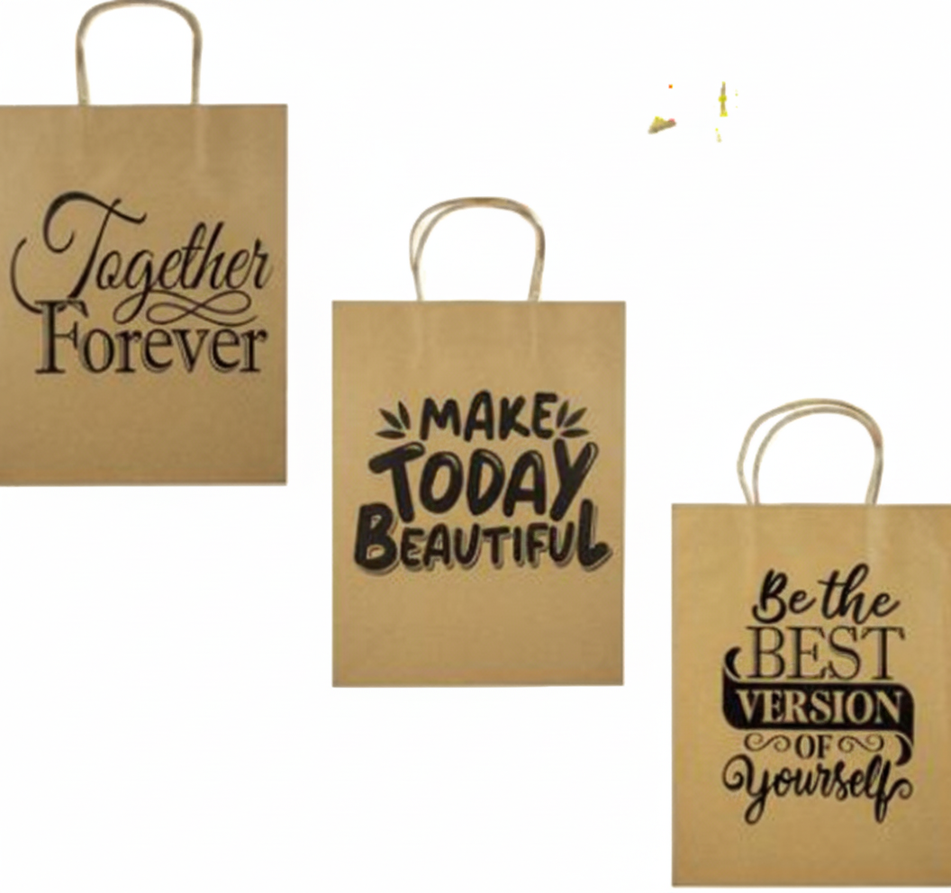 Gift Bag with Wording, Large (25 x 32 cm) - Assorted