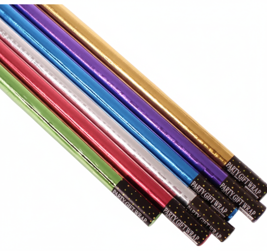 Paper Gift Wrap - Metallic - Assorted Colours - 70cm x 2m