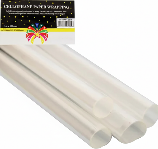 Cellophane Paper Wrapping - 50 cm x 1 m - Clear