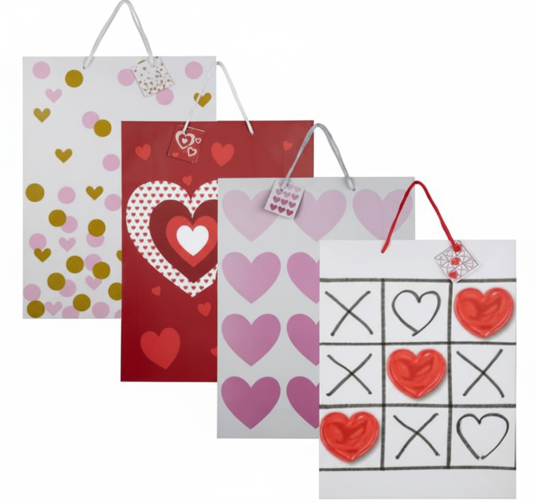 Gift Bag with Love Design (33 x 45.7 x 10.2 cm) - Various Colours