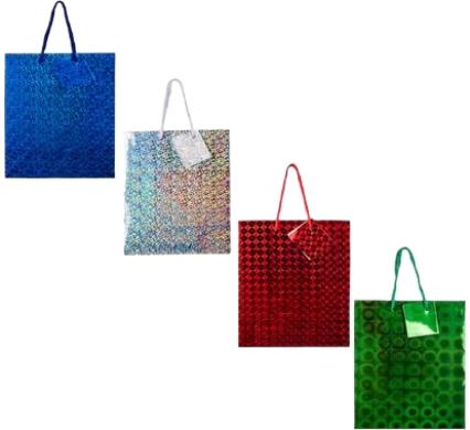 Medium Hologram Gift Bag - 23 x 18 cm - Assorted