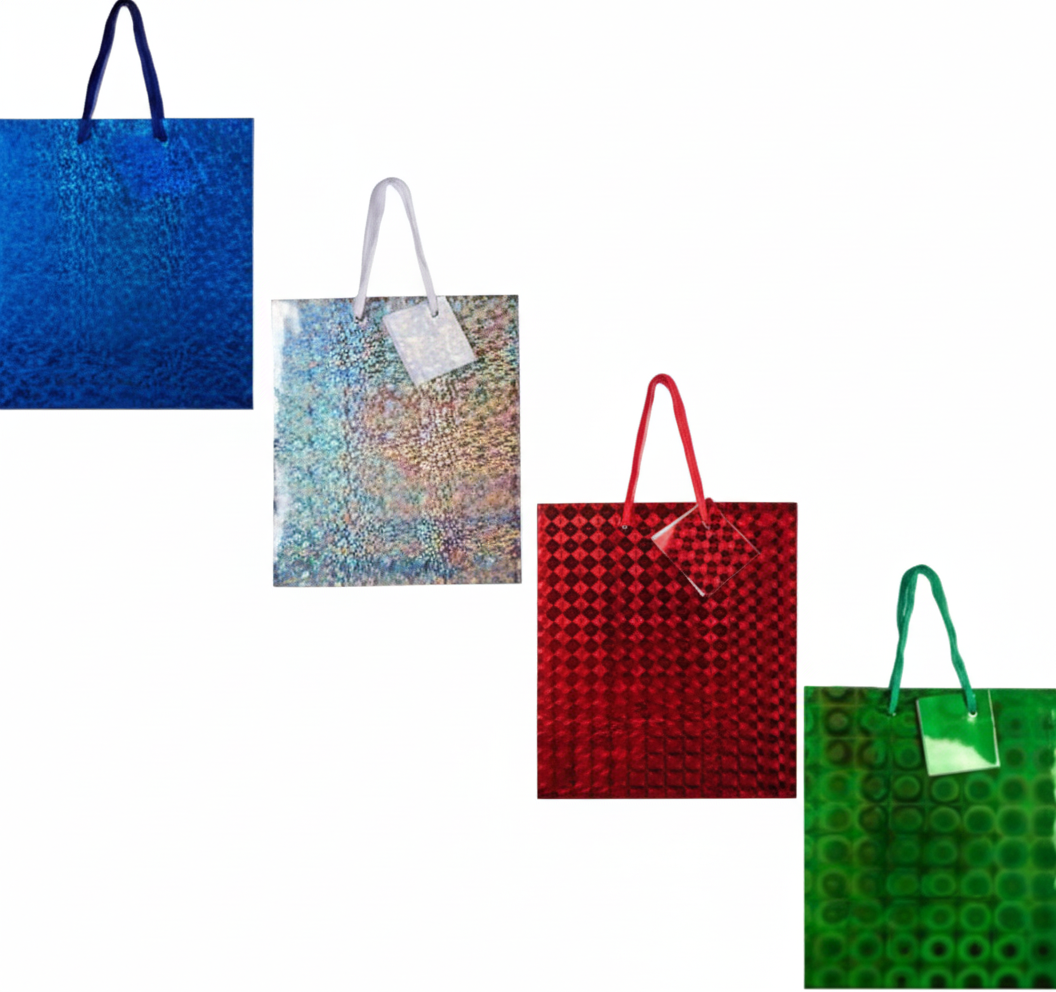 Medium Hologram Gift Bag - Assorted - 23 x 18 cm