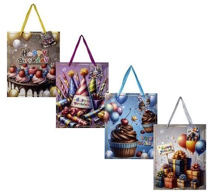 Birthday Gift Bag - 32 x 25 cm - Assorted