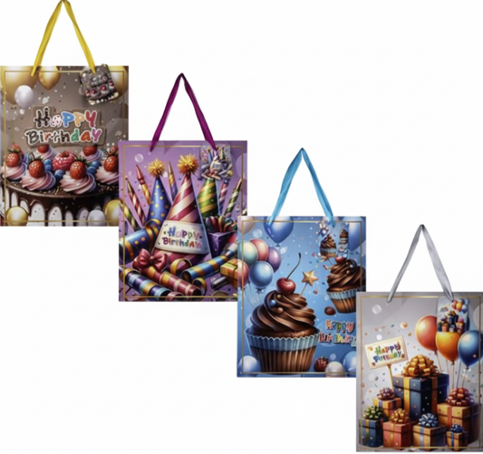 Birthday Gift Bag - 32 x 25 cm - Assorted