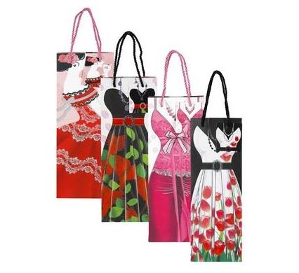 Wine Gift Bag - 35 x 10 cm - Assorted