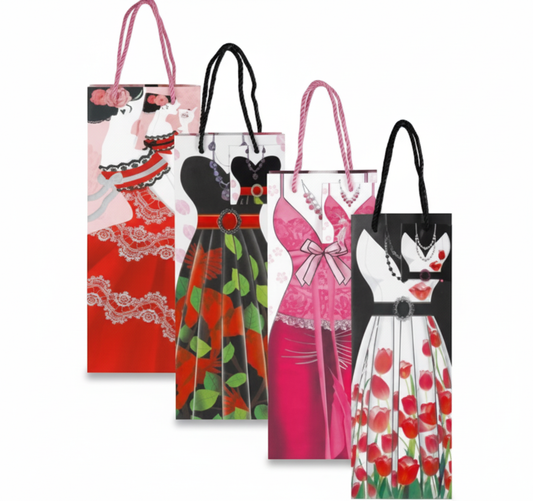 Wine Gift Bag - 35 x 10 cm - Assorted
