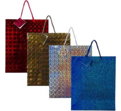 Large Hologram Gift Bag - 32 x 25 cm - Assorted