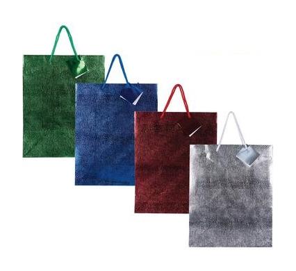 Large Metallic Embossed Gift Bag - 32 x 25 cm - Assorted