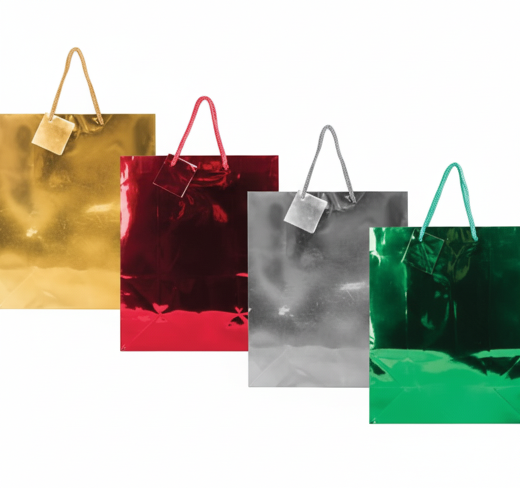 Large Metallic Gift Bag, Assorted Solid Colours (32 x 25 cm)