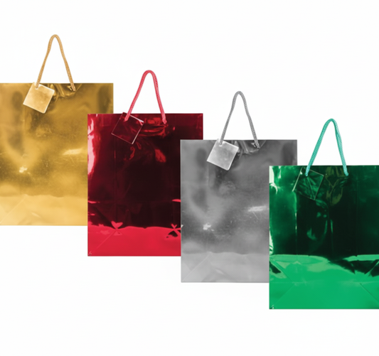 Large Metallic Gift Bag - Solid Colours - 32 x 25 cm - Assorted