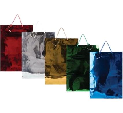 Jumbo Metallic Gift Bag - Solid Colours - 45 x 33 cm - Assorted